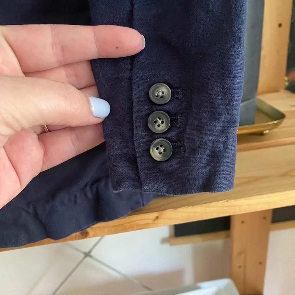 Janie and Jack Navy Blue Linen Cotton Blazer Jacket 3t